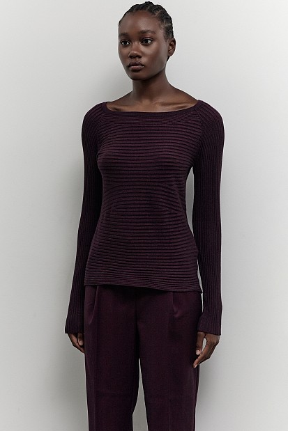 Μακρυμάνικη ribbed μπλούζα