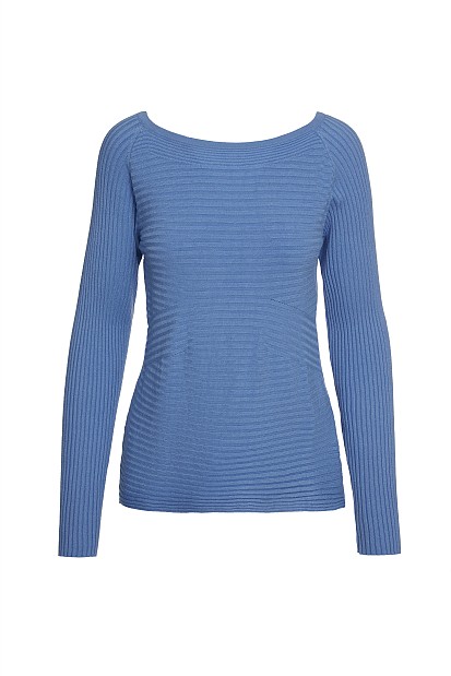 Long sleeves ribbed blouse