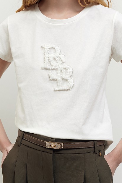 Thin belt with rhinestones