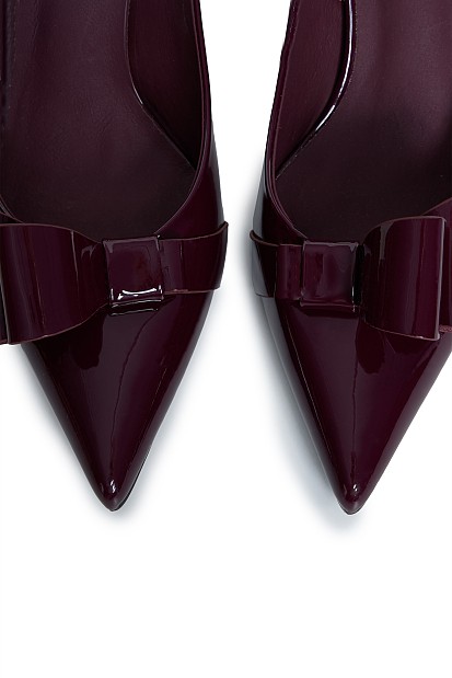 Slingback heels with bow