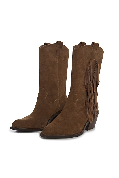 Велурени ботуши с ресни