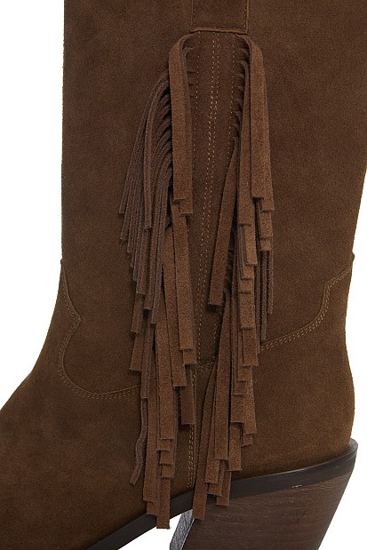 Велурени ботуши с ресни