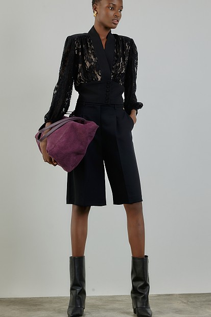 Suede shoulder bag