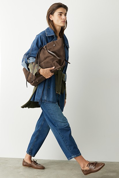 Suede shopper bag