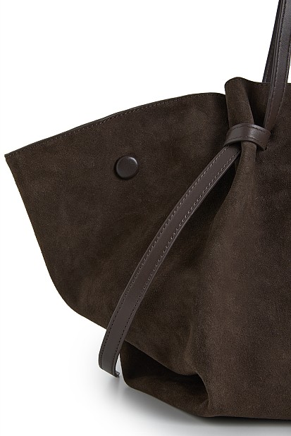 Suede shopper bag