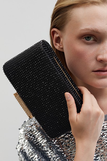 Clutch with rhinestones