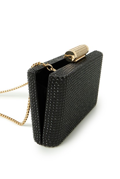 Clutch with rhinestones