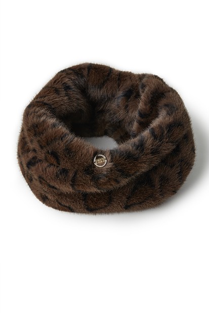 Furry leopard scarf