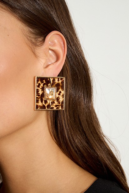 Earrings in animal print