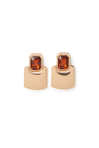 Earrings with shiny stone
