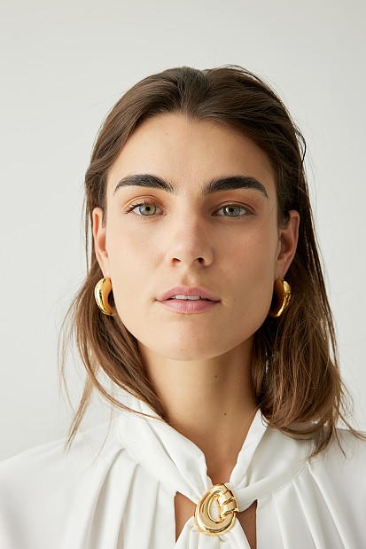 Round steel earrings