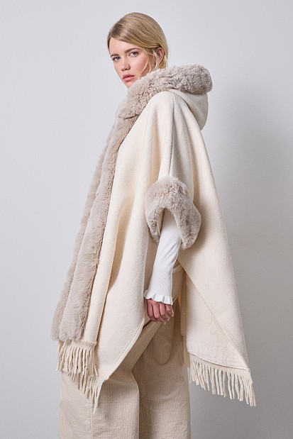 Faux fur cape