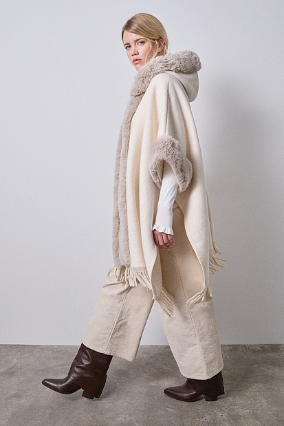 Faux fur cape