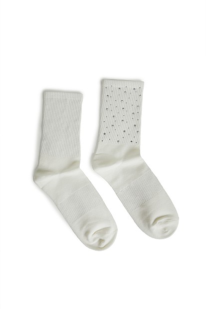 Socks with rhinestones