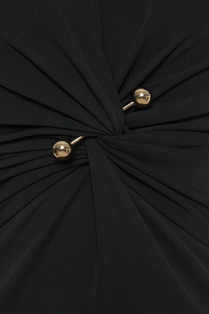 Maxi strapless dress with knot - Gold label