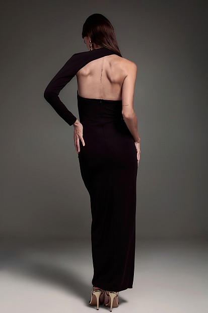 Maxi dress with one sleeve - Gold label