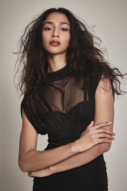 Mini dress with sheer details - Gold Label