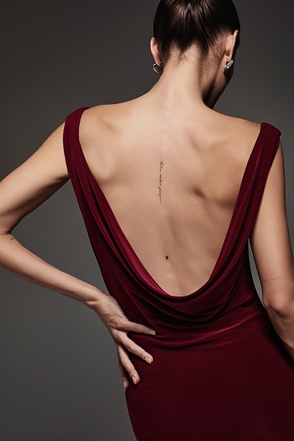 Maxi draped dress - Gold label