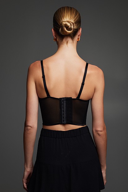 Bustier with satin details - Gold label