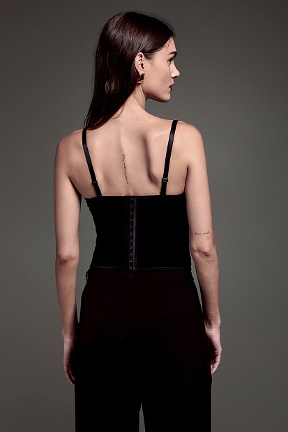 Lace bustier with rhinestones - Gold label