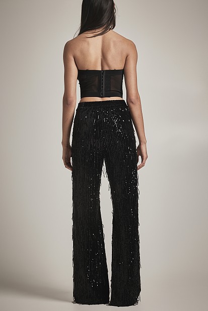 Bustier with applique beads - Gold label