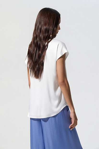 Satin V-neck blouse