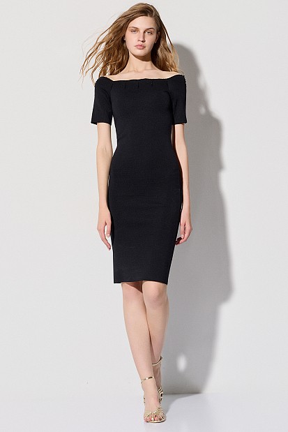 Midi knitted sequined dress