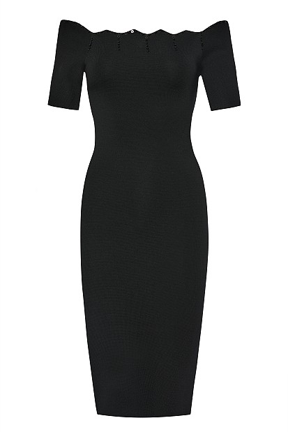 Midi knitted sequined dress