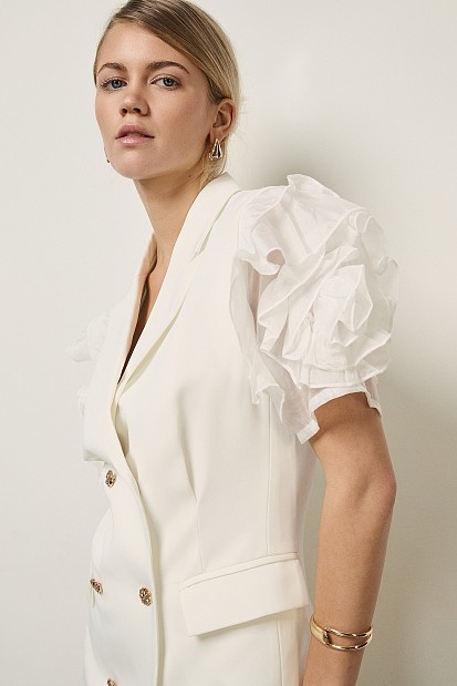 Mini short sleeves dress in blazer style