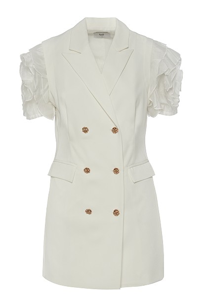 Mini short sleeves dress in blazer style