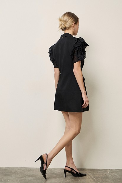 Mini short sleeves dress in blazer style