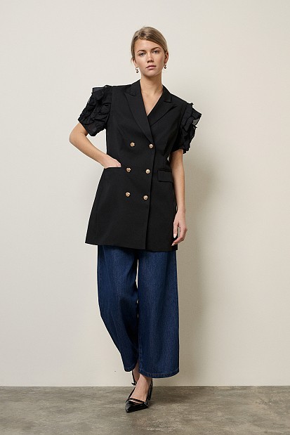 Mini short sleeves dress in blazer style