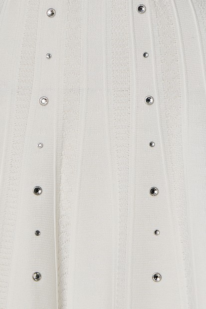 Mini knitted skirt with rhinestones