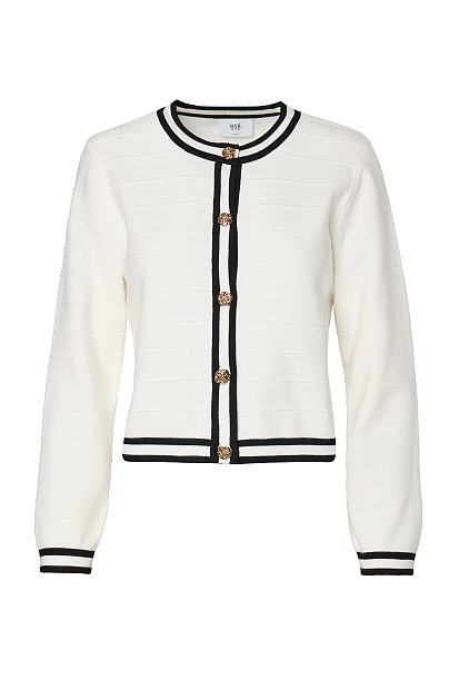Knitted cardigan with stripe