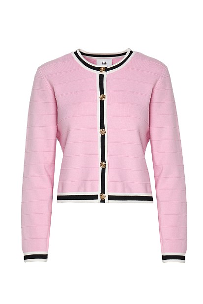 Knitted cardigan with stripe