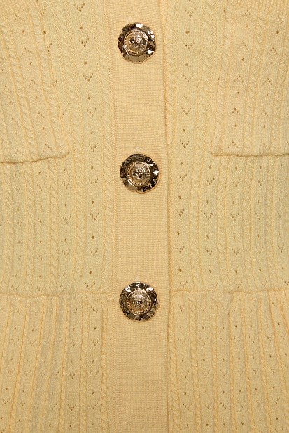 Knitted cardigan with ruffles