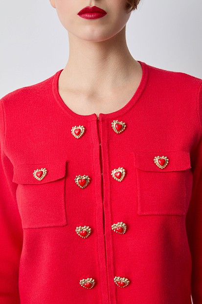 Knitted cardigan with decorative buttons