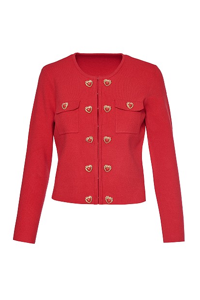 Knitted cardigan with decorative buttons