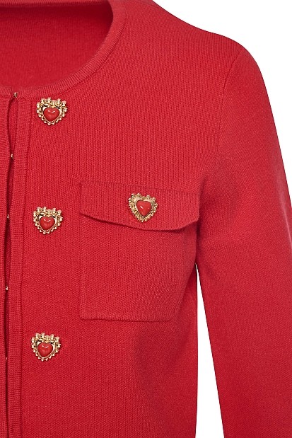 Knitted cardigan with decorative buttons