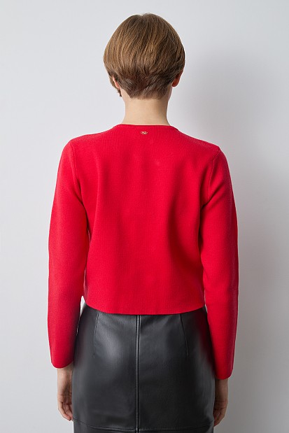 Knitted cardigan with decorative buttons