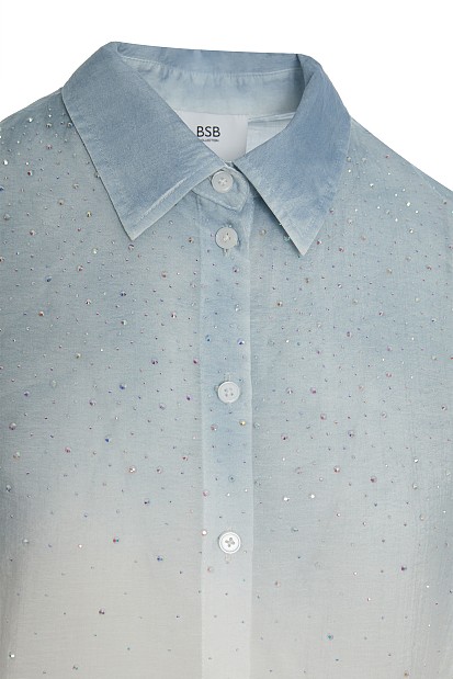 Degrade shirt with rhinestones