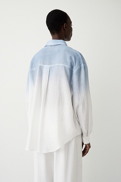 Degrade shirt with rhinestones