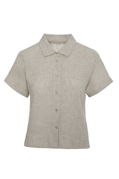 Shortsleeve shirt with linen touch
