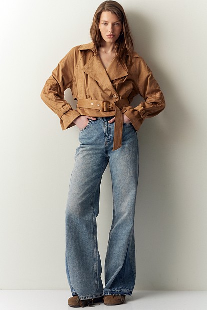 Suede embroidered jacket