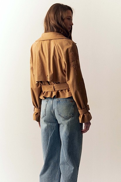 Suede embroidered jacket