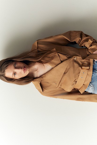 Suede embroidered jacket