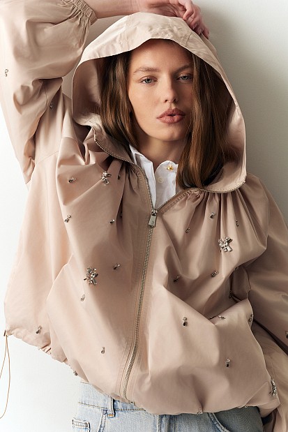 Bomber jacket with rhinestones | BSB Fashion