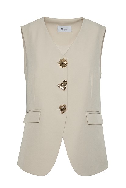 Longline vest with golden buttons