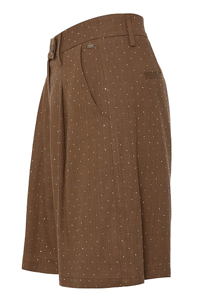 Shorts all over rhinestones with pleats