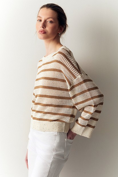 Striped sweater with sequined details